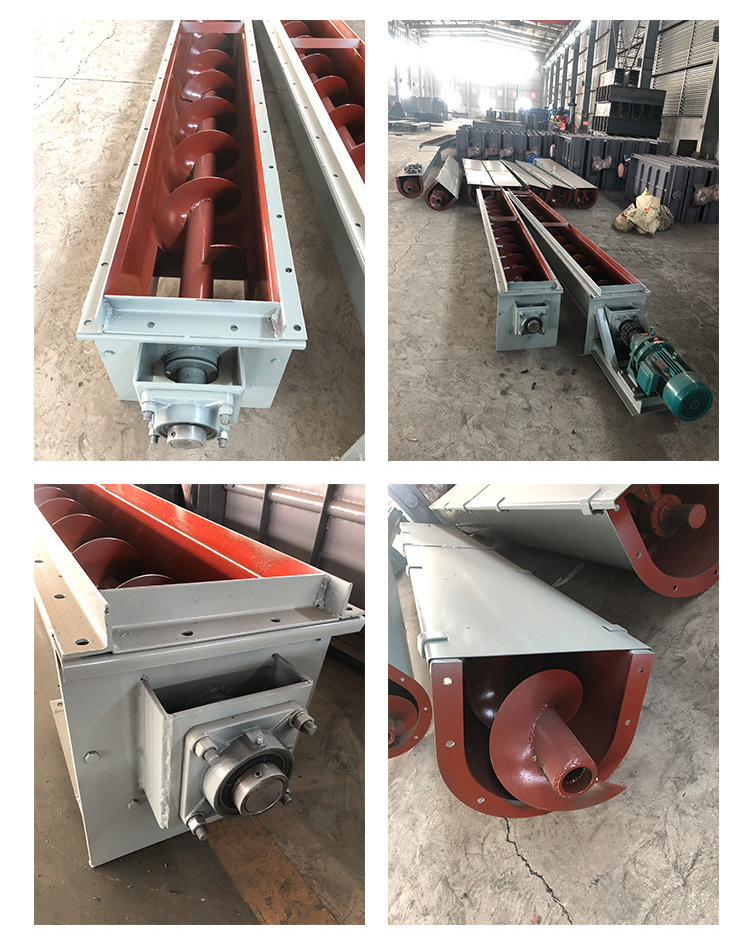 U型螺旋輸送機細節(jié)展示，采用不銹鋼材質(zhì)，輸送穩(wěn)定